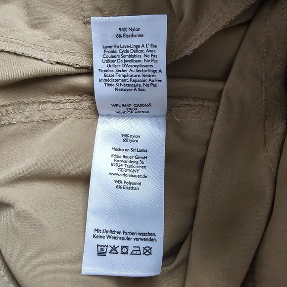 Eddie Bauer Travex Straight Leg Hiking Pants Khaki Beige Men's Size 34X30 - Picture 9 of 15